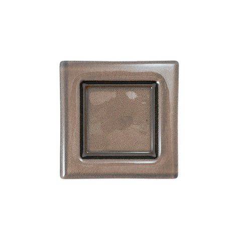 Turgla Fusion Glass Dinnerware 6" x 6" Square Transparent Brown Glass Plate, Set of 12 (02-031-15TBRW)