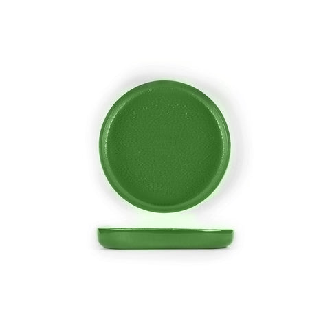 Turgla Fusion Glass Dinnerware dia.9.5" Round Basil Glass Plate, Set of 12 (04-385-24BSL)
