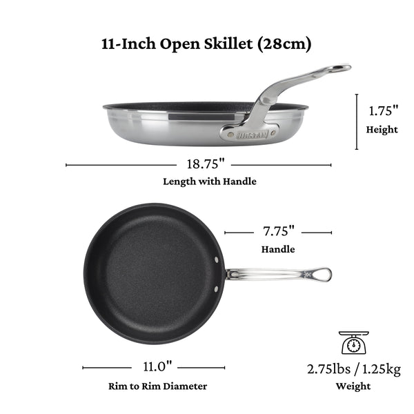 Hestan ProBond® Forged 11" Professional Clad Stainless Steel Skillet with TITUM Nonstick (31575)