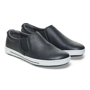 Birkenstock Shoes QO400 Leather in Black/White Color Regular Width , (1011 240)