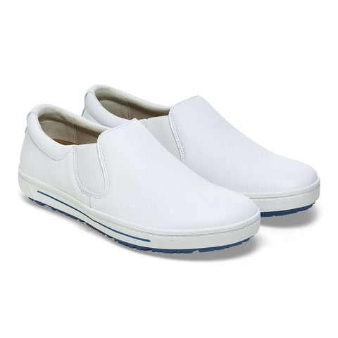 Birkenstock Shoes QO400 Leather in White/White Color, Regular Width (1011 241)