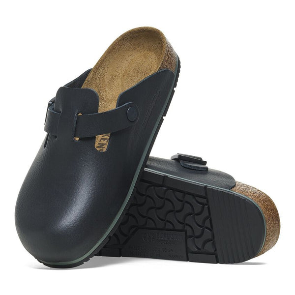 Birkenstock Shoes Boston Pro Leather in Black Regular Width, (1025 979)