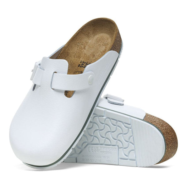 Birkenstock Shoes Boston Pro Leather in White Regular Width, (1025 992)