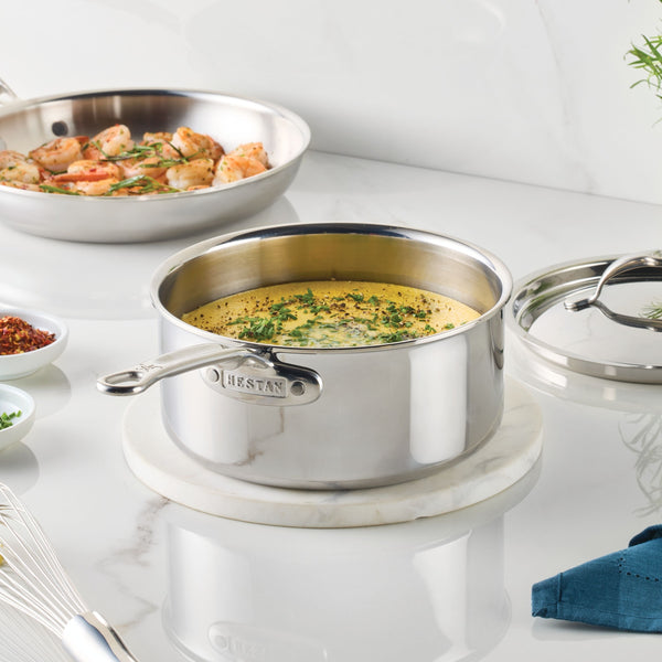 Hestan ProBond® Luxe 4-Piece Polished Clad Stainless Steel Saucepan Set, 1.5qt. & 3qt. (1370494)