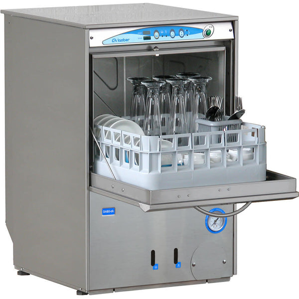 Eurodib Lamber High Temprature Undercounter Glasswasher w/ Gravity Drain 60 Rack/Hr S480EKS