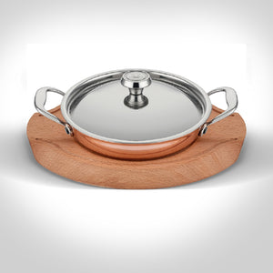 ABM Elite Multi Metal Copper Round 20cm Dish + Trivet + Lid (A 102YS 20KA)