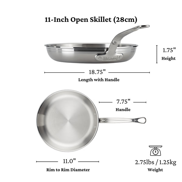 Hestan ProBond® Forged 11" Professional Clad Stainless Steel Skillet (31574)