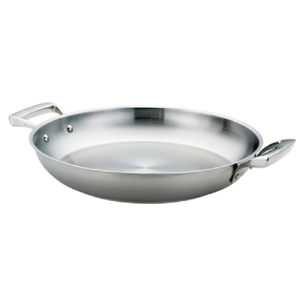 Browne Foodservice Thermally Paella Pan Stainless Steel 12-1/2x2" - 31.7x5cm (5724173)