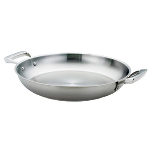 Browne Foodservice Thermally Paella Pan Stainless Steel 12-1/2x2" - 31.7x5cm (5724173)
