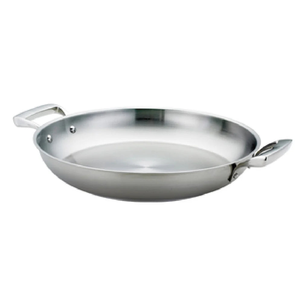 Browne Foodservice Thermally Paella Pan Stainless Steel 11x2" - 28x5cm (5724172)