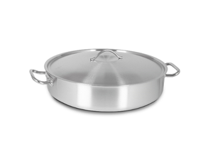 KAPP HS Gastro Shallow Brazier Stock Pot (With Lid) 16x3" 30144008 (Pack of 2)