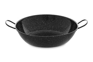 Comas Deep Enamelled Fry Pan With Handles 36 Cm Ø  Albufera 18/10 Stainless Steel Black(8980)