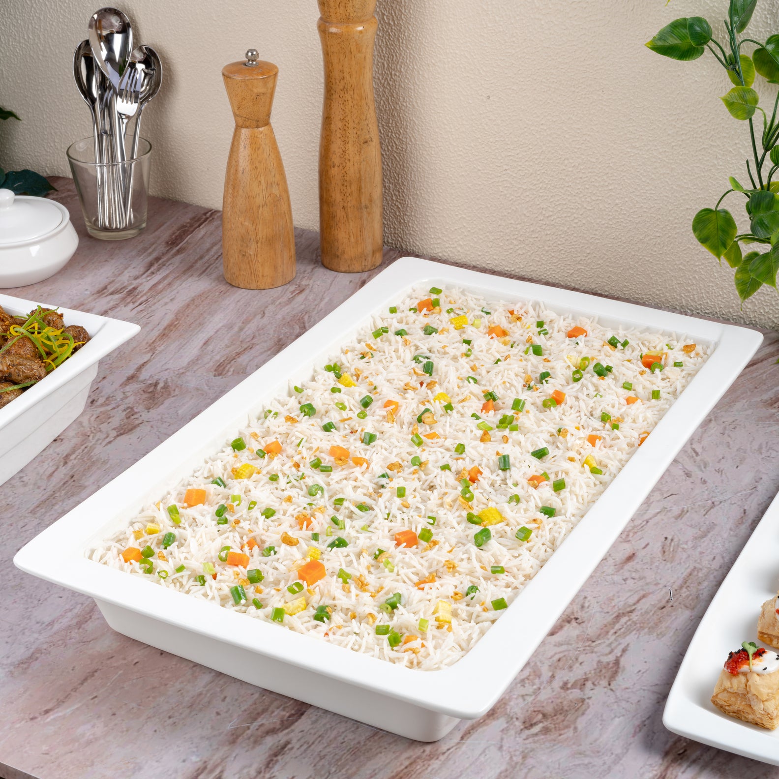 Ariane Gn 20 6/7'' x 13 1/5'' Buffet-Warm White Porcelain Pan 1/1 - 1/Case (AGNARN000100011)