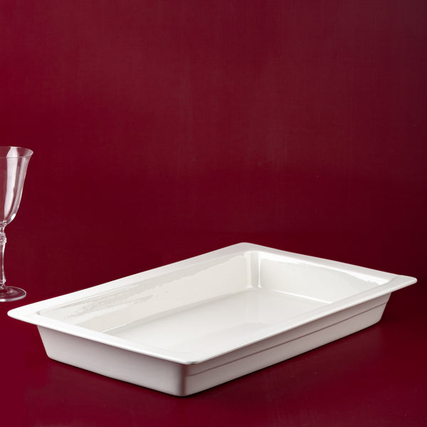 Ariane Gn 20 6/7'' x 13 1/5'' Buffet-Warm White Porcelain Pan 1/1 - 1/Case (AGNARN000100011)