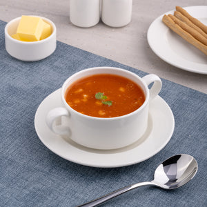 Ariane Prime 10 1/7 Oz Prime-Warm White Porcelain Soup Bowl With Two Handle - 8/Case (APRARN000027030)