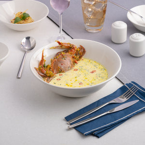 Ariane Prime 9" Prime-Warm White Porcelain Service Nappy Bowl - 6/Case (APRARN000029023)