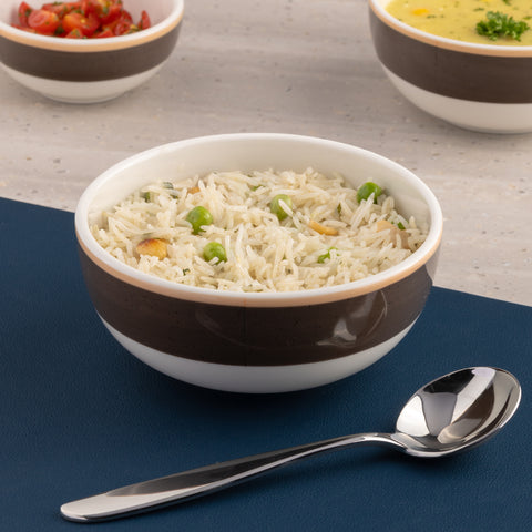 Ariane Prime 5 1/2" Twister Mokka White & Brown Porcelain Bowl - 8/Case (APRARN263022014)
