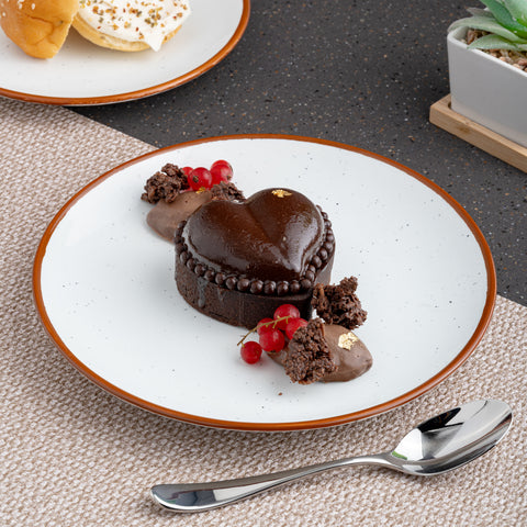 Ariane Vital Coupe 9 4/9" Terra Arena Porcelain Coupe Round Rimless Plate - 6/Case (AVCARN205011024)