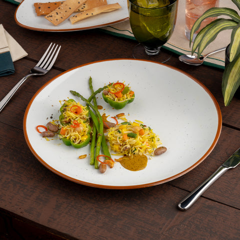 Ariane Vital Coupe 11 3/7" Terra Arena Porcelain Coupe Round Rimless Plate - 6/Case (AVCARN205011029)