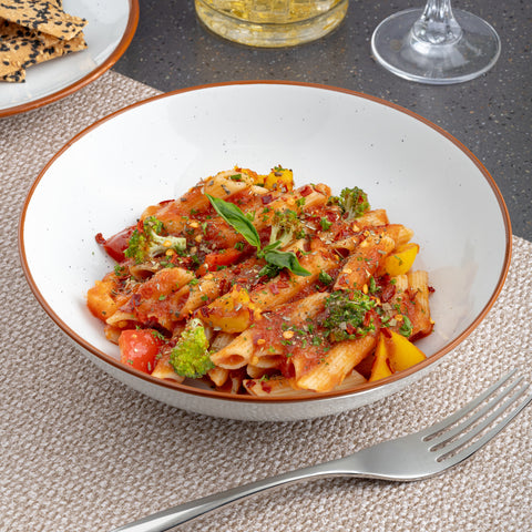 Ariane Vital Coupe 8 1/4" Terra Arena Porcelain Coupe Round Deep Plate - 6/Case (AVCARN205012001)