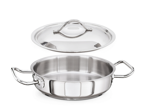 KAPP HS Gastro Shallow Brazier Stock Pot (With Lid) 9x4" 30142210 (Pack of 4)
