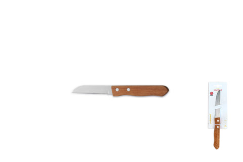 Comas Ash Wood Handle 0.9mm Paring Knife 2 Blister Basic Knives Stainless Steel Silver/brown (F09014a)