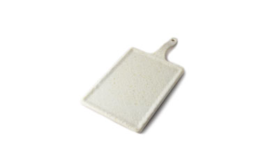 Adrier White Marble Small Rectangular Platter - 25 X 18 Cm + 12 Cm W/Handle (RCTPH2518-MWH)