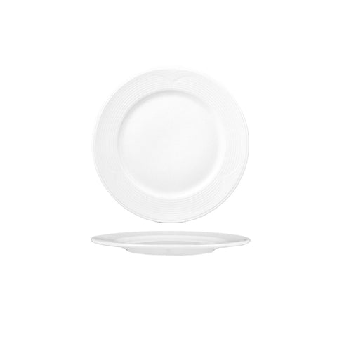 Turgla Porcelain Saturn dia.12.5" Round White Porcelain Plate (Set of 6) (STR32DU00)
