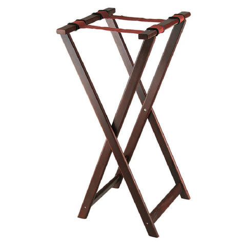 Browne Tall Wood Folding Tray Stand, W/Center Bar Support, 17x16.3x32.5", Mahogony (575694)
