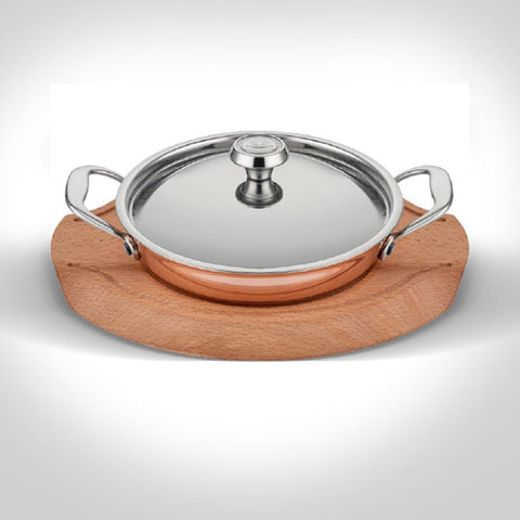 ABM Elite Multi Metal Copper Round Dish 18cm +Trivet +Lid (A 102YS 18KA) - iFoodservice Online