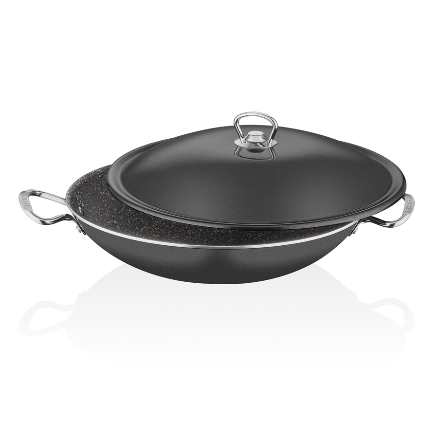 ABM Granite Round Wok Casserole 40cm (A 142G 40) - iFoodservice Online