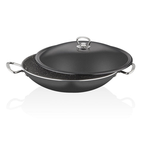 ABM Granite Round Wok Casserole 40cm (A 142G 40) - iFoodservice Online