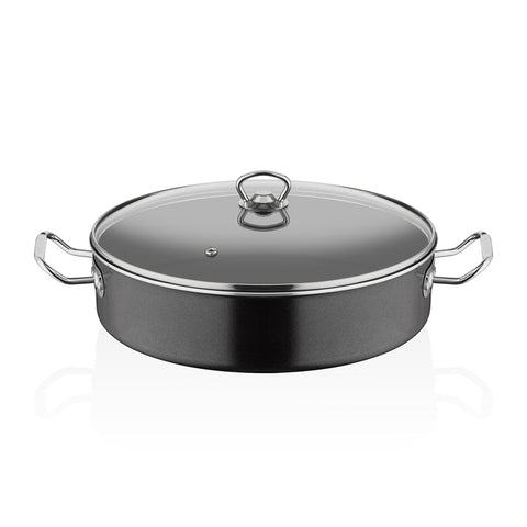 ABM Mega Granite Round Shallow Casserole 40cm (A 135G 40) - iFoodservice Online