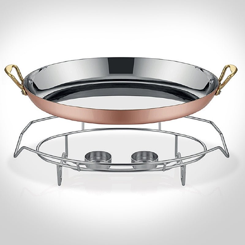 ABM Multi Metal Copper Oval Dish 35x23x5cm+ Stand(A 101OV 35S) - iFoodservice Online