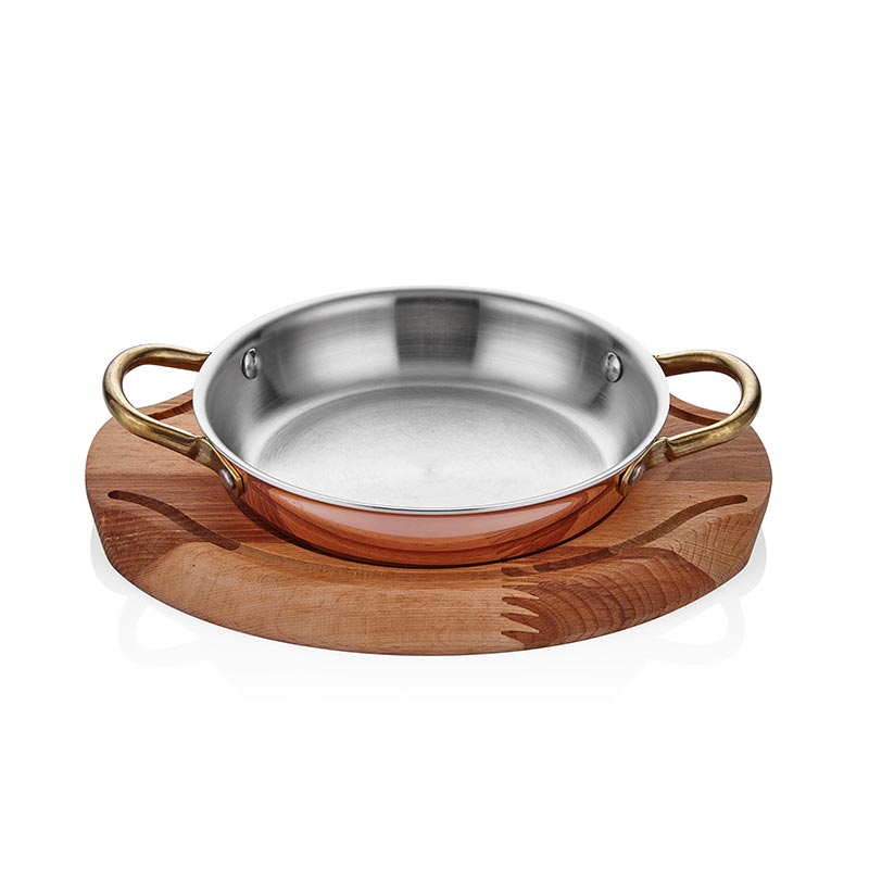 ABM Multi Metal Copper Round Dish 16cm + Trivet(A 101YS 16A) - iFoodservice Online