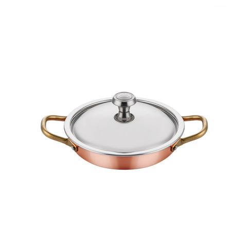 ABM Multi Metal Copper Round Dish 22cm + Lid(A 101YS 22K) - iFoodservice Online