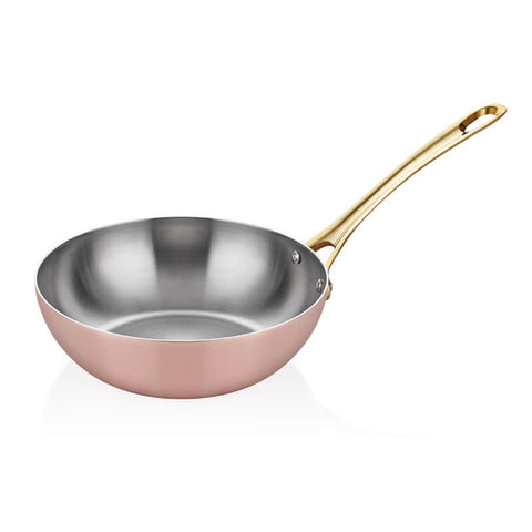 ABM Multi Metal Copper Round Wok Pan Ø24cm (A 101WK 24) - iFoodservice Online