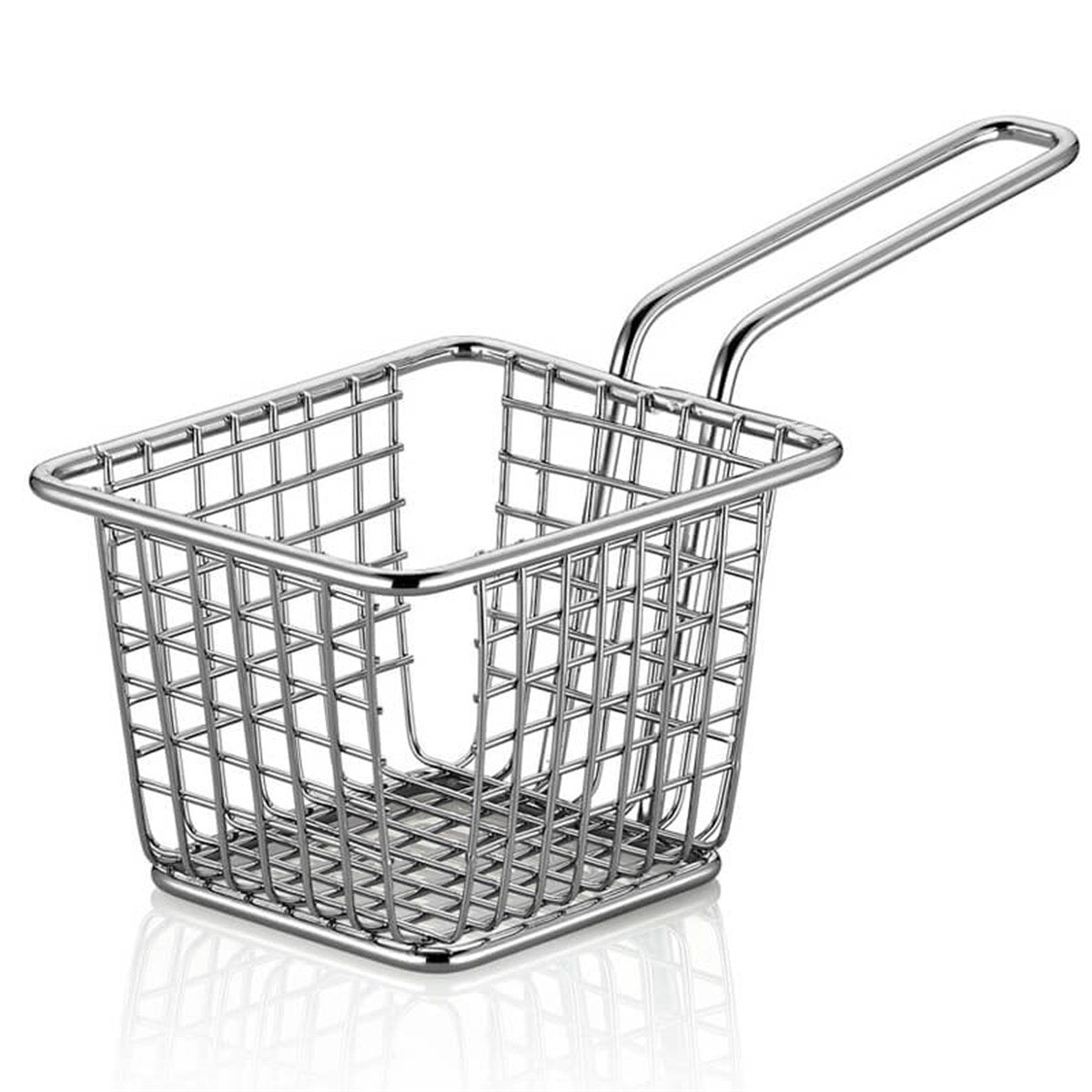 ABM Square Stainless Steel Mini Chips Basket 10x8x7cm (A 006 01) - iFoodservice Online