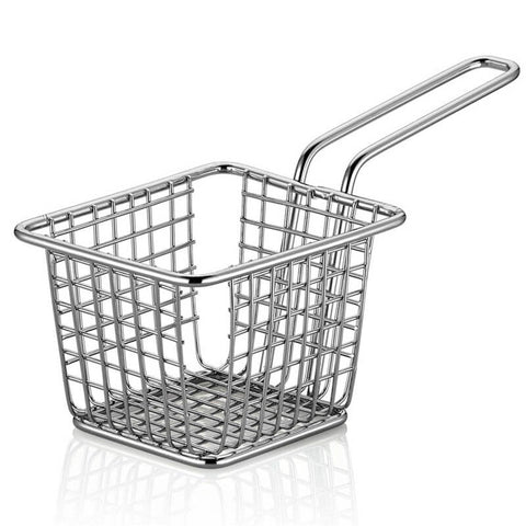 ABM Square Stainless Steel Mini Chips Basket 10x8x7cm (A 006 01) - iFoodservice Online