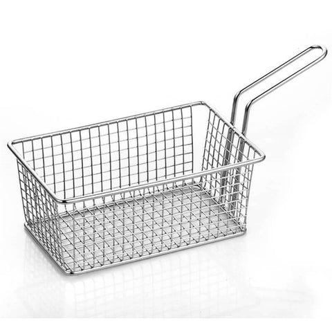ABM Stainless Steel Deep Rectangle Serving Basket 20x12x8cm (A 020 02) - iFoodservice Online