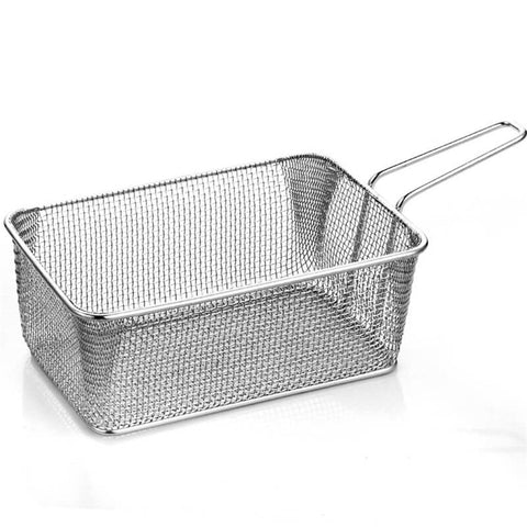 ABM Stainless Steel Deep Rectangle With Mesh Serving Basket 20x12x8cm (A 015 02) - iFoodservice Online