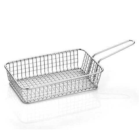 ABM Stainless Steel Rectangle Shallow Serving Basket 20x12x4cm (A 020 01) - iFoodservice Online