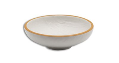 Adrier Blanco Con Borde Naranja Medium Bowl - 20 Ø Cm X 6.5 Cm High (TTRB20 - WO) - iFoodservice Online