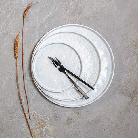 Adrier Bruma White Round Plate W/Straight Edge 30.5 Cm ø X 2.5 Cm Height (RPSE305 - BRU) - iFoodservice Online