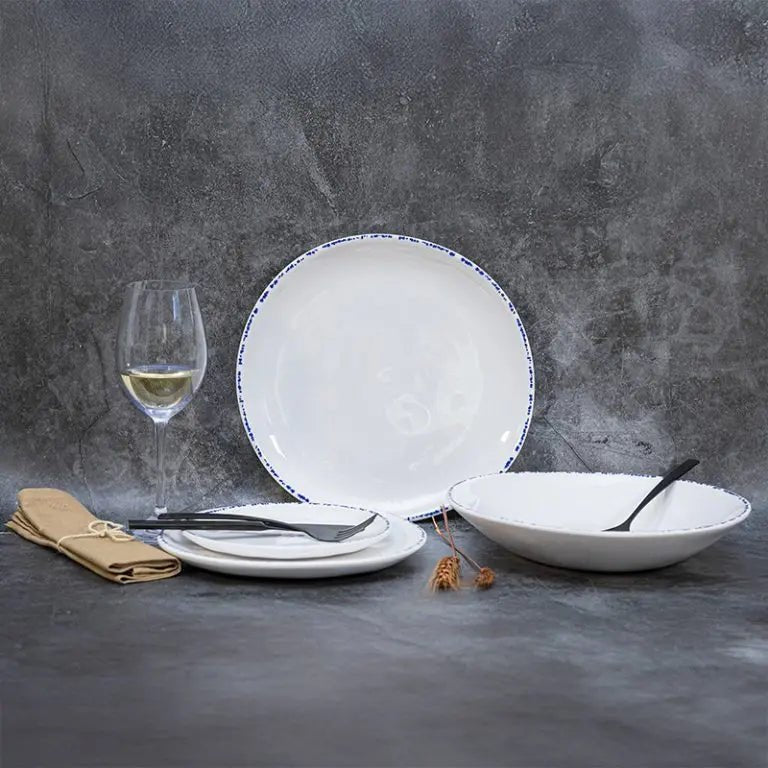 Adrier Cobalt White With Blue Border Bowl 150 Ml 12.5 Cm ø X 6 Cm Height (MOB12 - BLU) - iFoodservice Online