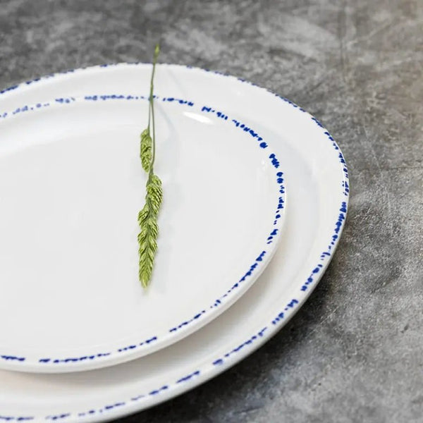 .Adrier Cobalt White With Blue Border Round plate - 26.4 cm Ø x 2 cm height (MORP26 - BLU) - iFoodservice Online