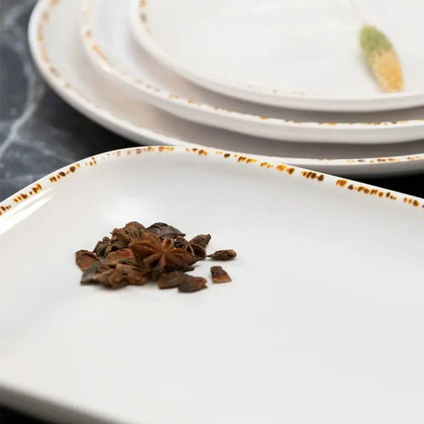 Adrier Dune White with brown border Deep plate - 25 cm Ø x 5 cm height (MODP25 - BEI) - iFoodservice Online