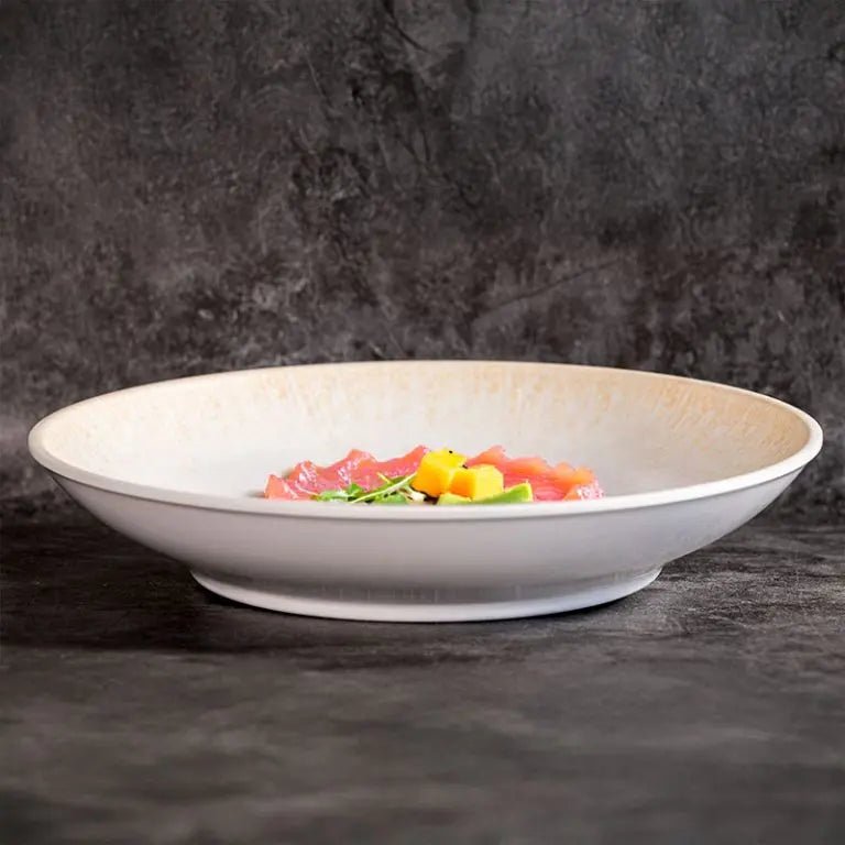 Adrier Ginger Yellow Round plate w/straight edge - 30.5 cm Ø x 2.5 cm height (RPSE305 - GIN) - iFoodservice Online