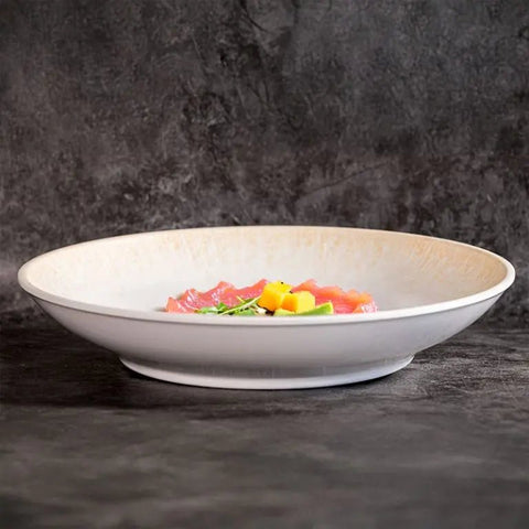 Adrier Ginger Yellow Round plate w/straight edge - 30.5 cm Ø x 2.5 cm height (RPSE305 - GIN) - iFoodservice Online