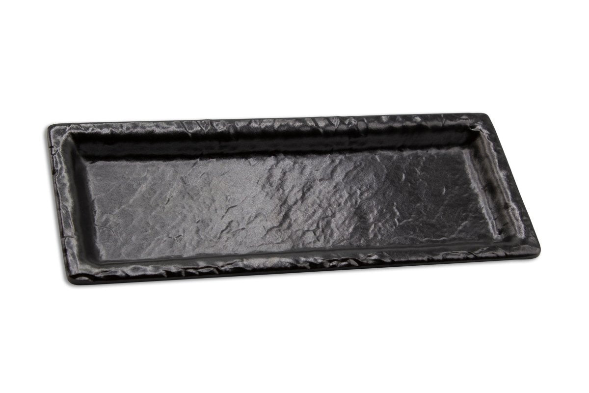 Adrier Matte Black Small Rectangular Plate - 24 X 10 X 2 Cm (RCTP2410 - MBK) - iFoodservice Online